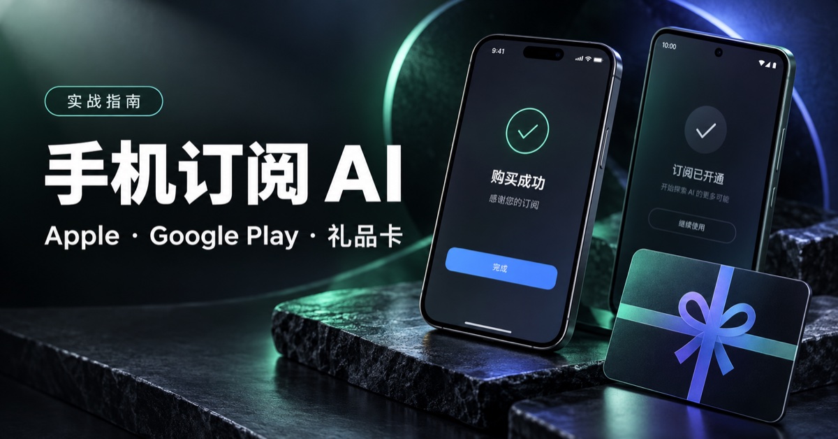 手机订阅 AI:Apple、Google Play 与礼品卡教程头图