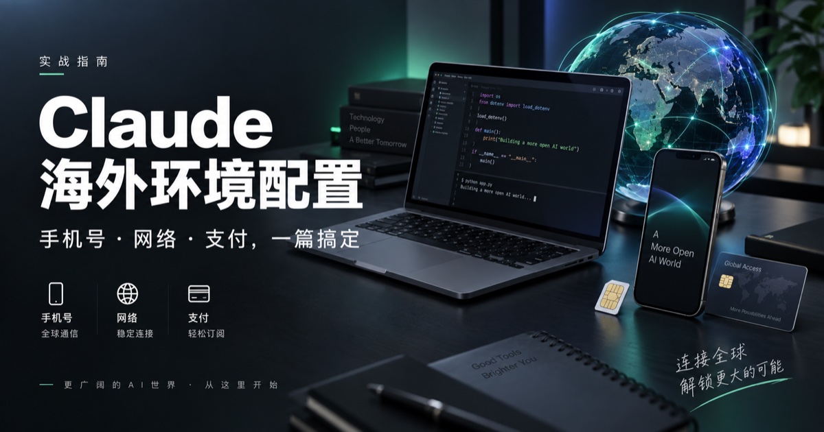 Claude 海外环境配置:手机号、网络和支付完整指南头图